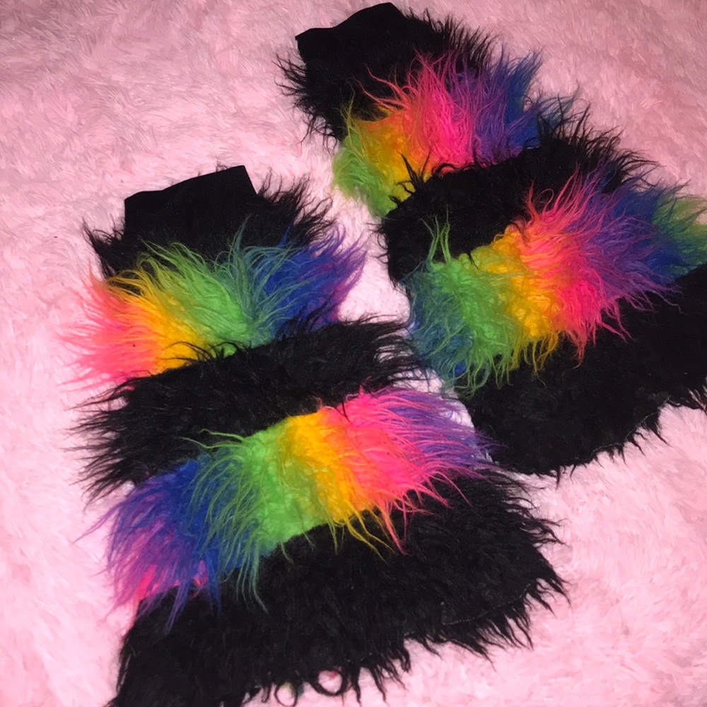 Rainbow Fluffies/Leg Warmers